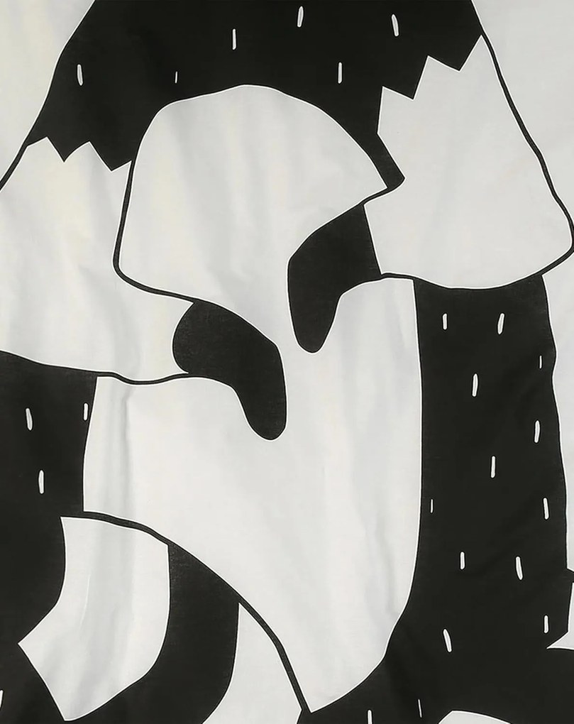 Pamut ágynemű kiságyba RACCOON fekete-fehér Ágyneműhuzat mérete: 40 x 60 cm | 100 x 135 cm