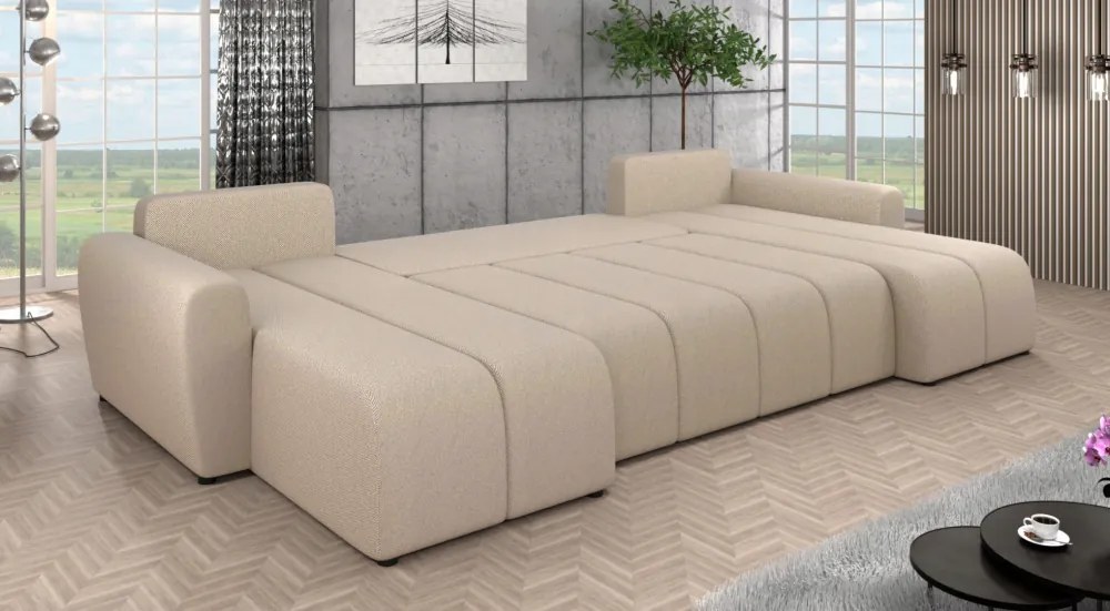 Univerzális ülőgarnitúra, bézs, DELIN U UNI