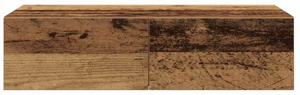 Falipolc fiókokkal régi fa 60x26,5x15 cm műszaki fa