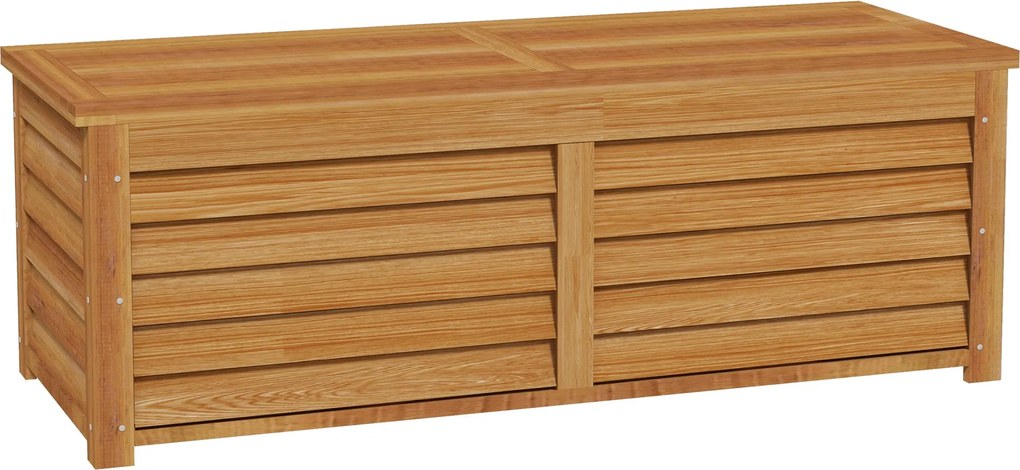 Outsunny Kerti Tároló Rúgós Szekrény 176L Fából Fogantyúval, dim: 130L x 50W x 45H cm | Aosom