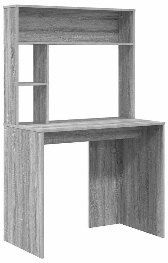 Asztal polcokkal Szürke sonoma 91 x 50 x 149 cm Faanyag