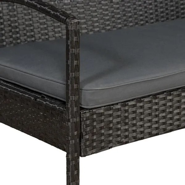 Juskys Trinidad polyrattan bútor szett - fekete