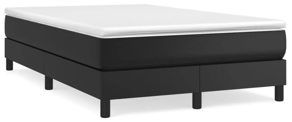 fekete műbőr rugós ágykeret 120 x 200 cm