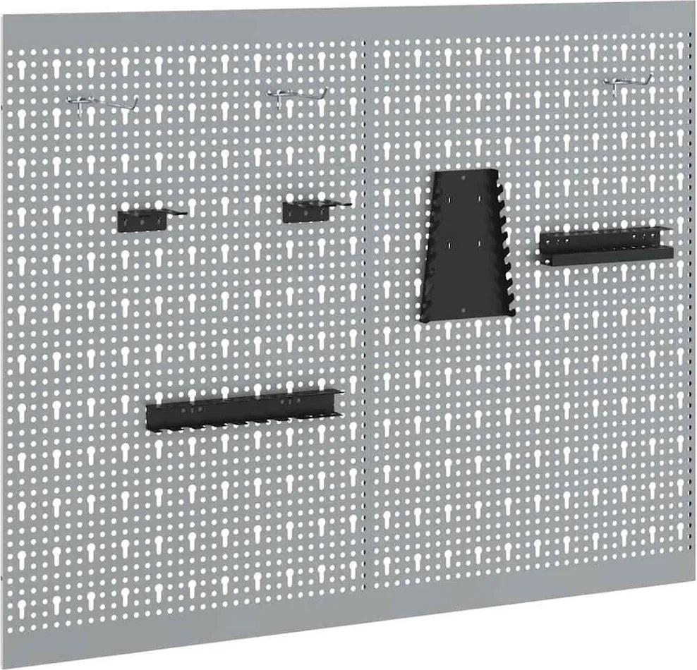 vidaXL Szerszámfal Panel 2 pcs Szürke 100 x 1 x 80 cm
