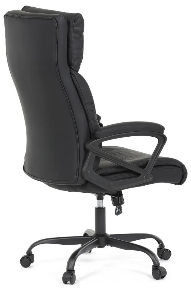 Scaun pivotant de birou confortabil în negru cu tapițerie din piele artificială. KA-Y346