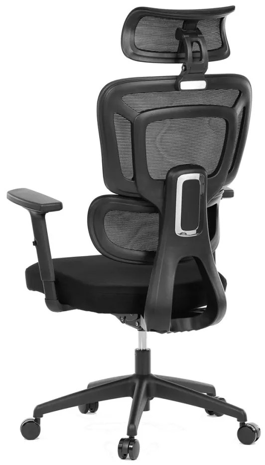Scaun Modern De Birou Negru Cu Spătar Ergonomic Textil Aerisit Și Cotieră