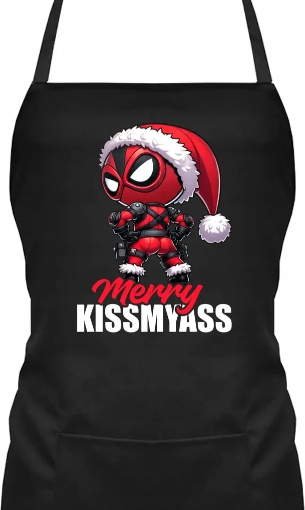 Merry Kissmyass Karácsonyi Kötény Ajándék Deadpool Rajongóknak