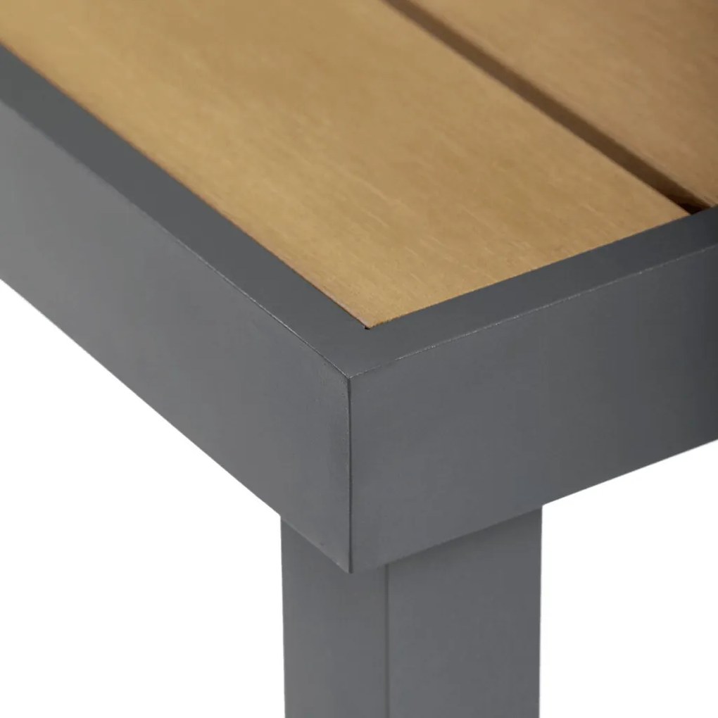 AZT-W1408 szürke alumínium-polywood kerti asztal 190x90 cm