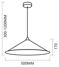 Csillár zsinóron FUJI 1xE27/60W/230V átm. 50 cm fekete/arany