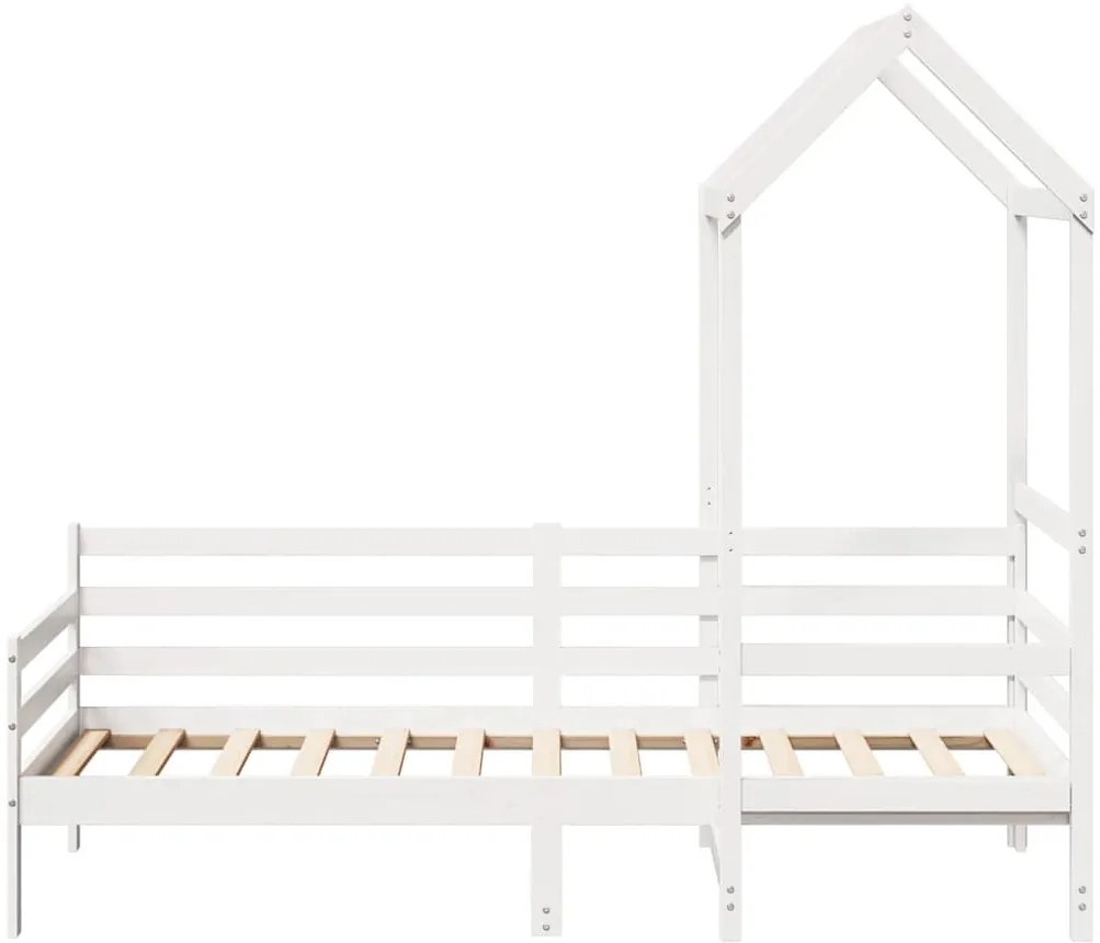 fehér tömör fenyőfa kanapéágy tetővel 80 x 200 cm