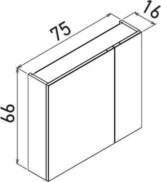 Purus fürdőszobaszekrény, 75 cm – TR785PNC1263