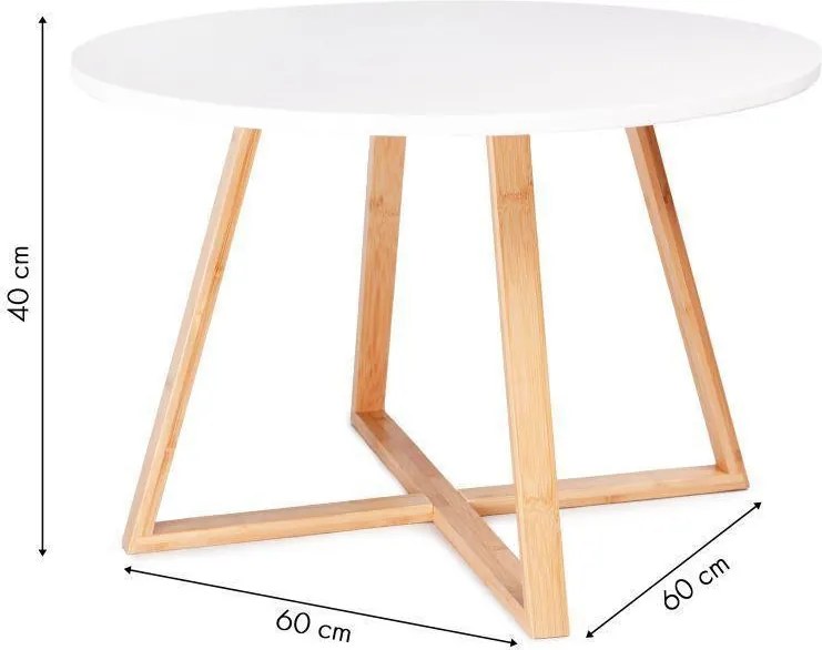 Dohányzóasztal 80x45x42 cm fehér GM-01