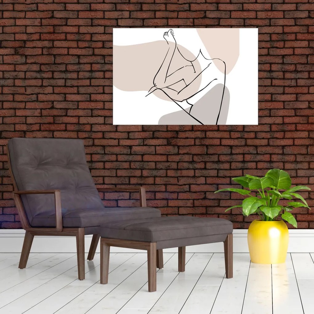 Kép - Női test vonal művészet N⁰1 (90x60 cm)