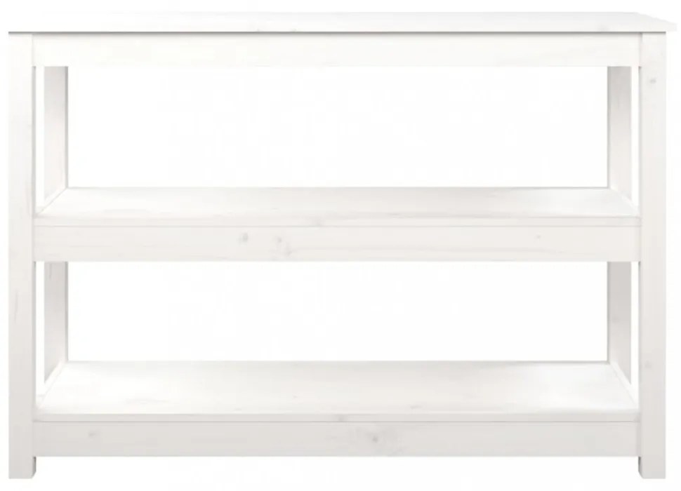fehér tömör fenyőfa tálalóasztal 110x40x74 cm