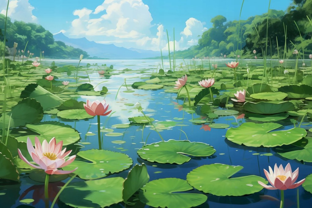 Poszter 60x40cm Idilli liliom tó