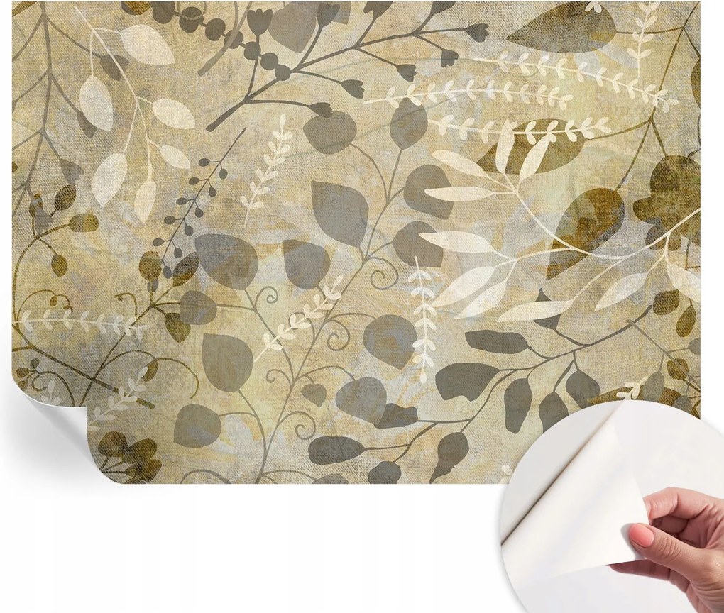 Öntapadós tapéta Fali furnér 3D hatás Ágak levelek 208x146 cm