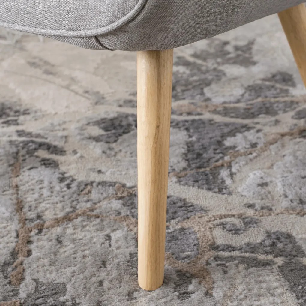 Füles Fotel Lábtartóval Szürke Színben. LOZANO 2