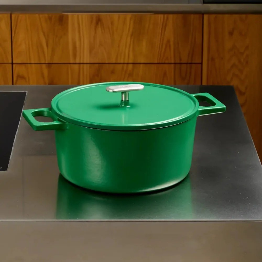 Indukciós tűzhelyhez alkalmas öntöttvas lábas fedővel 5,5 l Mattia 3.0 – FABINI