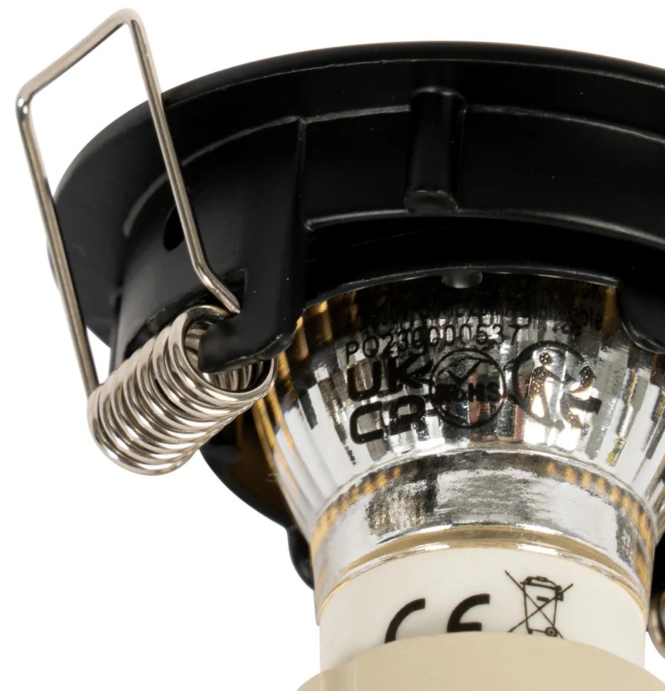 Edu - 12 darab fekete GU10 35 mm-es beépíthető spotlámpa szett
