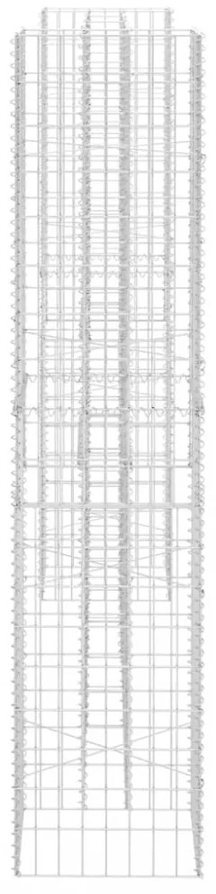 H alakú acéldrót virágtartó gabion 260 x 40 x 200 cm