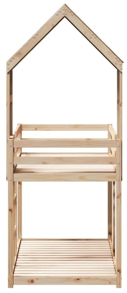 tömör fenyőfa emeletes ágy matrac nélkül 90 x 190 cm