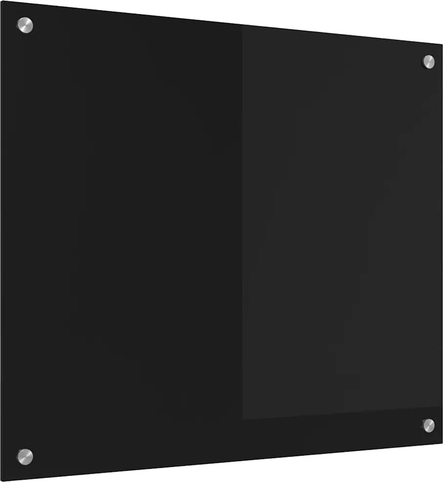 vidaXL Konyhai splashback Fekete 70 x 60 cm edzett üveg
