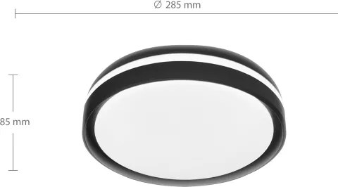 Brilagi - LED mennyezeti lámpa NAOMI LED/24W/230V Ø 28,5 cm fekete