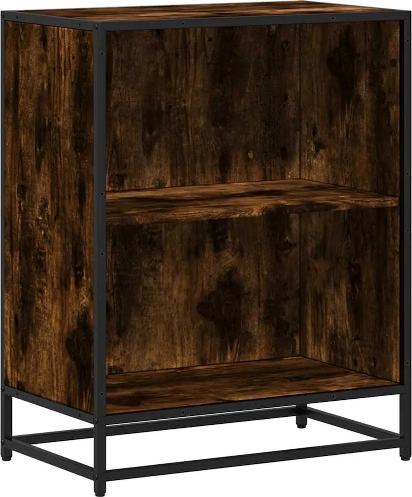 vidaXL füstös tölgy színű szerelt fa könyvszekrény 60x35x76 cm