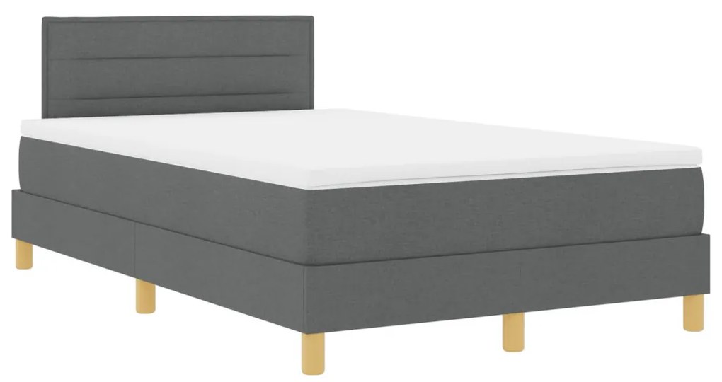 Box Spring Ágy Matraccal Sötétszürke 120x190 cm Szövet