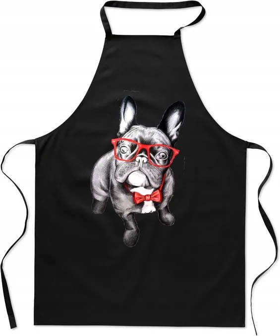 Konyhai Kötény Francia Bulldog Szemüveggel Édes Ajándék