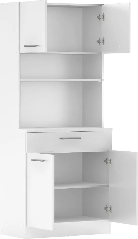 Négyajtós szekrény, fehér, DOMIS NEW