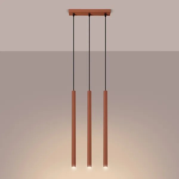 Sollux SL.1526 - Csillár zsinóron PASTELO 3xG9/8W/230V piros