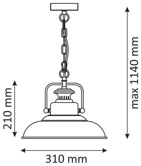 Csillár láncon ICELAND 1xE27/20W/230V