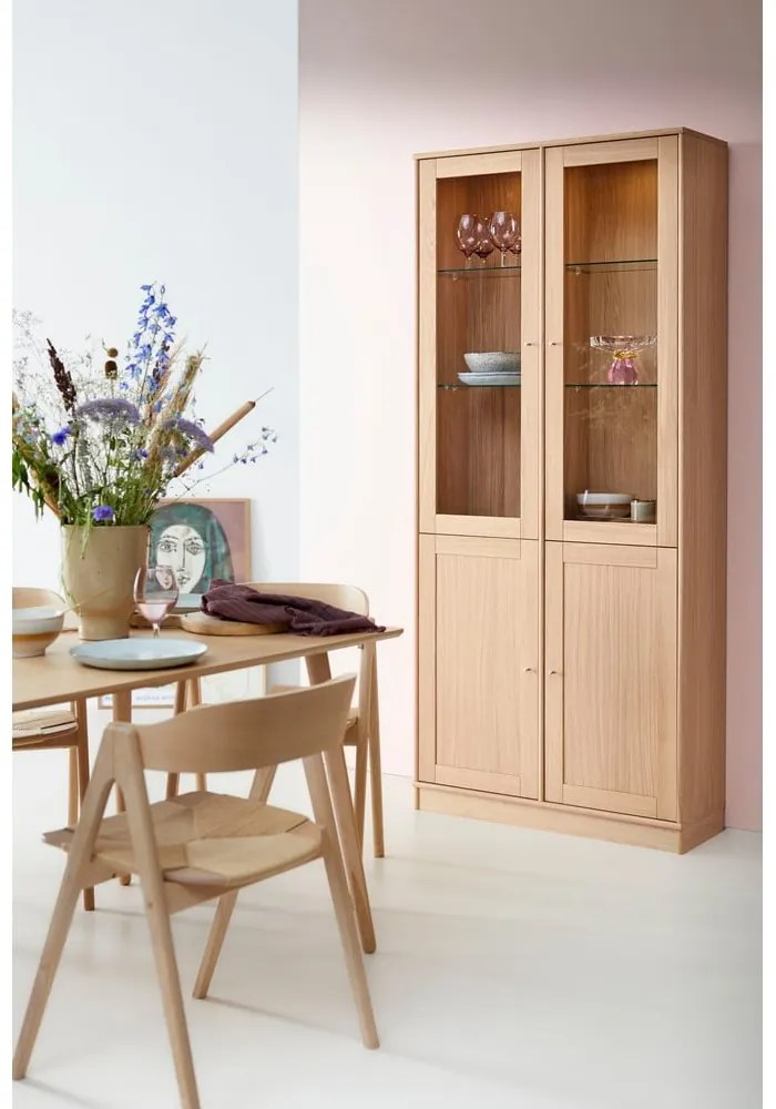 Tálalószekrény tölgyfa dekorral, világítással 89x199 cm Mistral - Hammel Furniture