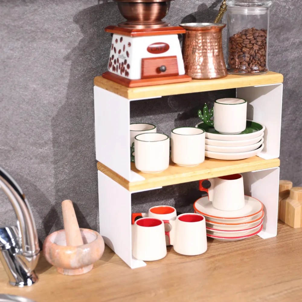 Shelves - 2 Konyhai tároló 30x14x14 Fehér N