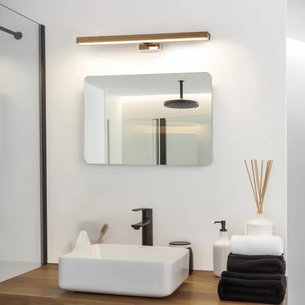 Brilagi-LED Fürdőszobai tükörmegvilágítás WOODY MIRROR LED/12W/230V IP44 tölgy/króm