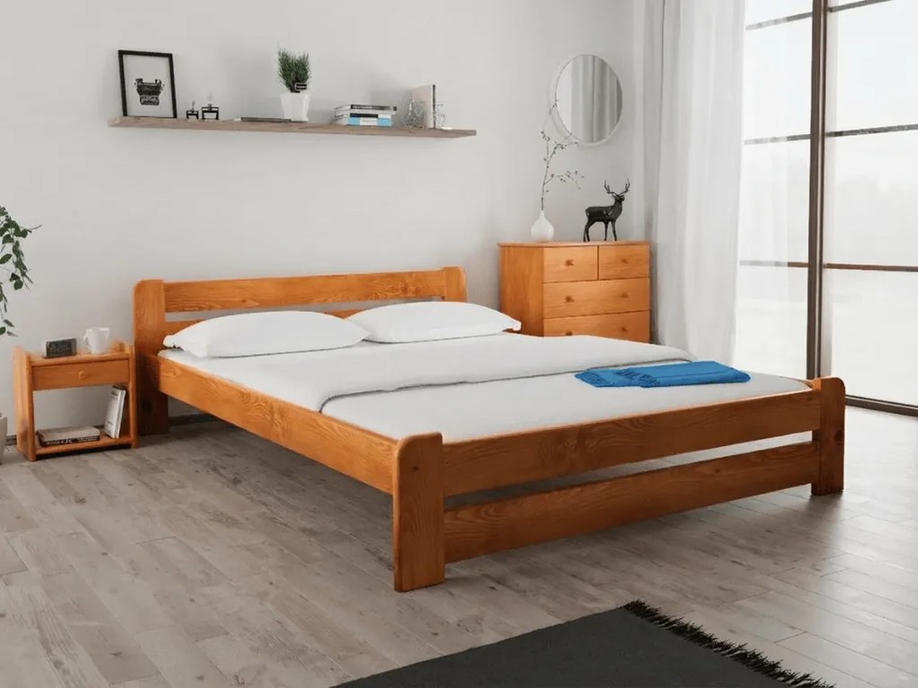 Laura ágy 120 x 200 cm, égerfa Ágyrács: Ágyrács nélkül, Matrac: Sommera matrac 18 cm