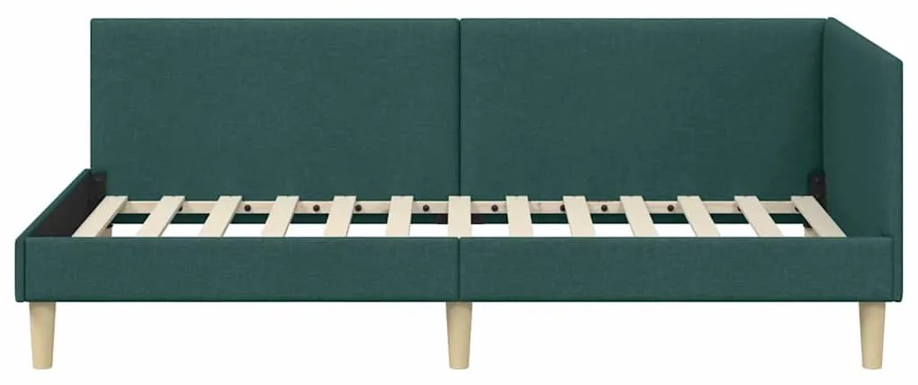 Sarokágy keret Egyéb Sötétzöld 90 x 200 cm Szövet és Mérnöki Fa