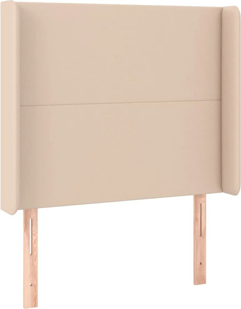 vidaXL cappuccino műbőr fejtámla szárnyakkal 103x16x118/128 cm