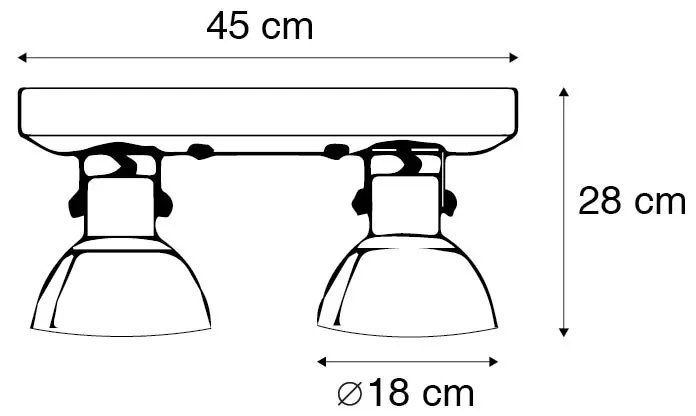 Mennyezeti lámpa bronz 2-lámpás fával - Mangoes