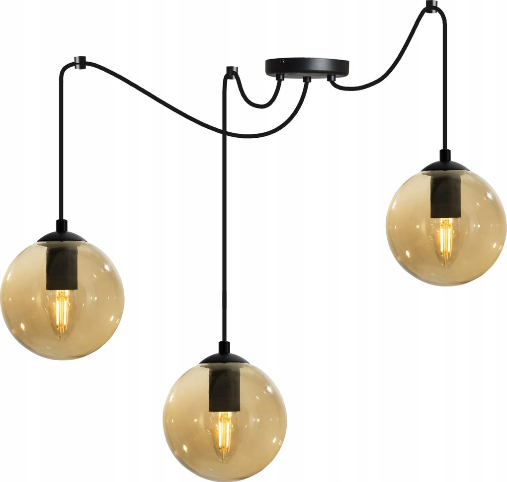 Mennyezeti Lámpa Lógó Csillár Hármas Üveg Gömb Pók Loft Modern