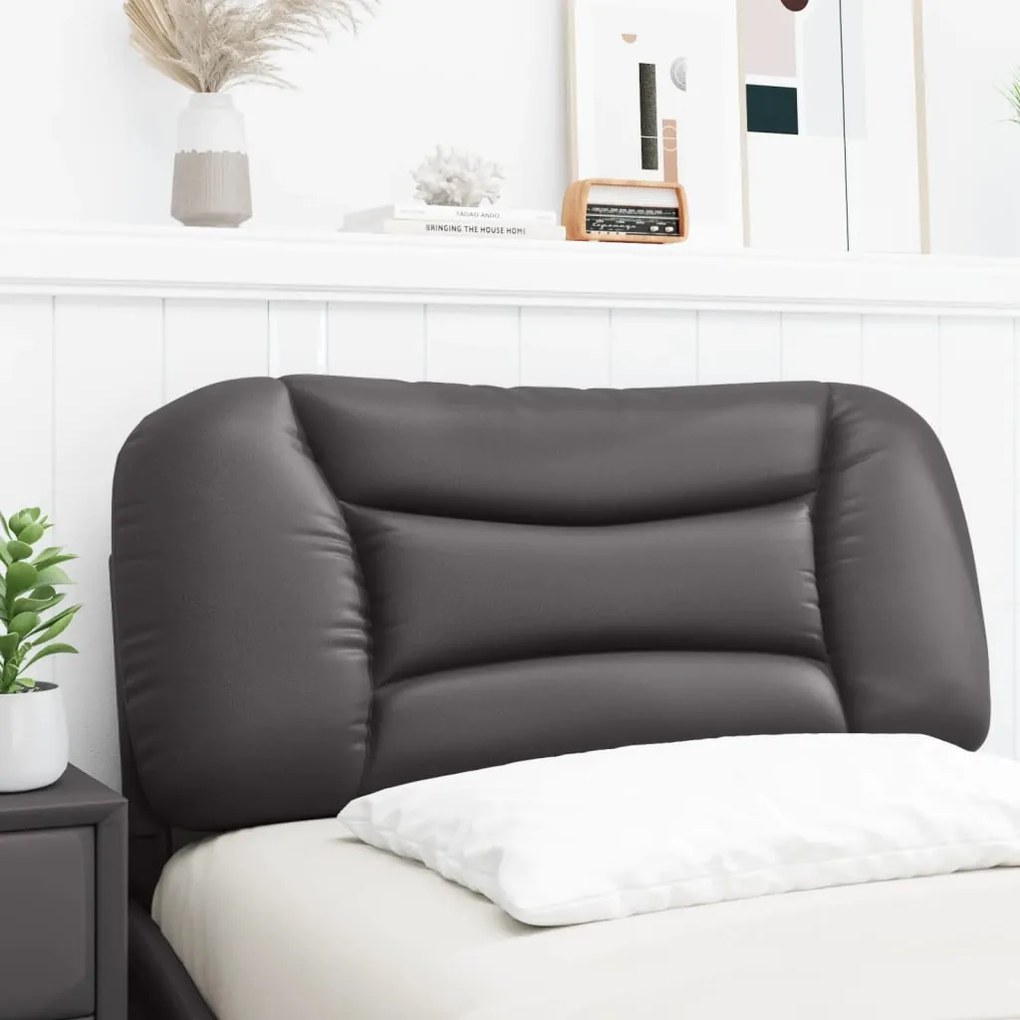 szürke műbőr fejtámla párna 80 cm