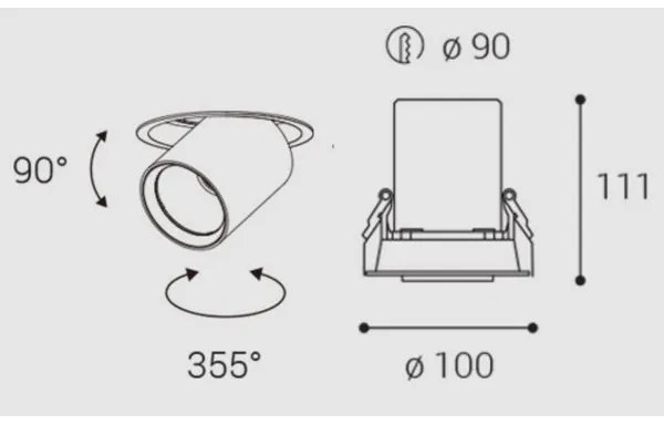 LED2 - LED Beépíthető lámpa HIDE LED/20W/230V CRI 90 fehér