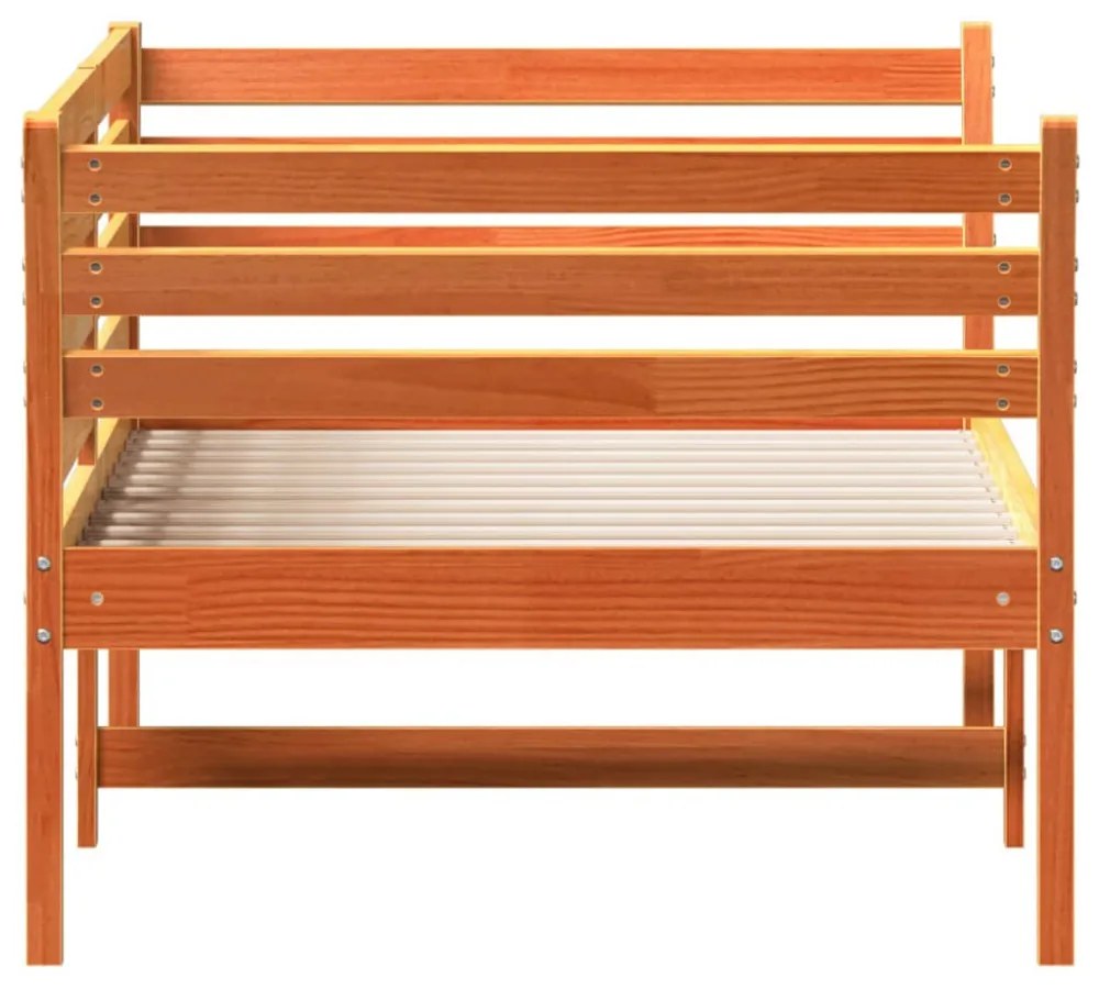 kanapéágy ágy matrac viaszbarna 75x190 cm tömör fa fenyőfa