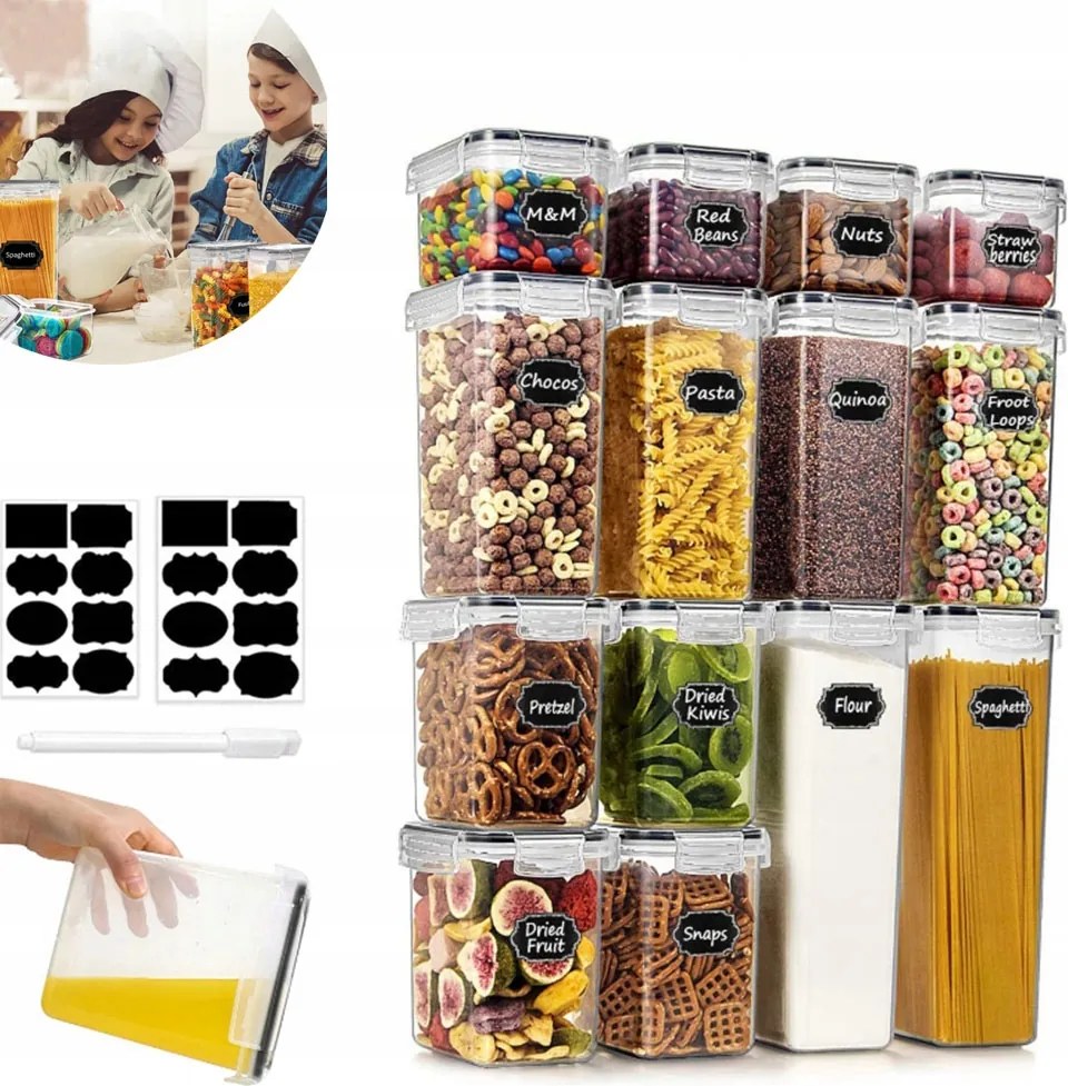 Konyhai ételtároló doboz szett 14 db-os légmentesen záródó tartály