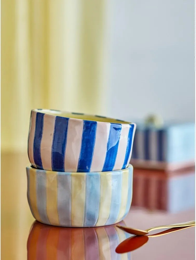 Sárga-kék kerámia tálka szett 4 db-os 300 ml Phoenix – Bloomingville