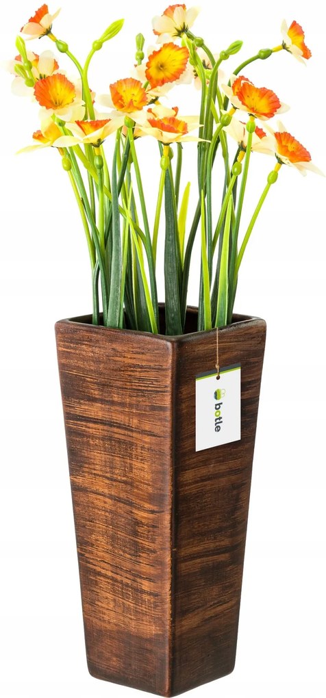 Kerámia váza Trapéz barna üveg magas 25cm