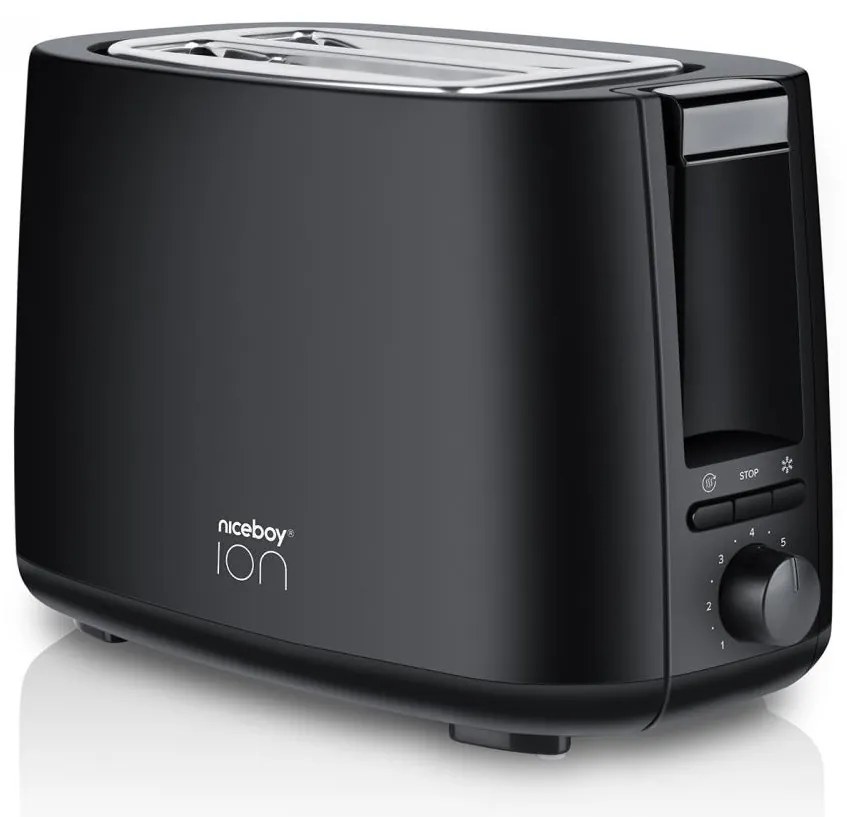 Niceboy ION Cruncher C1 - Kenyérpirító két lyukkal és pörkölővel 750W/230V fekete
