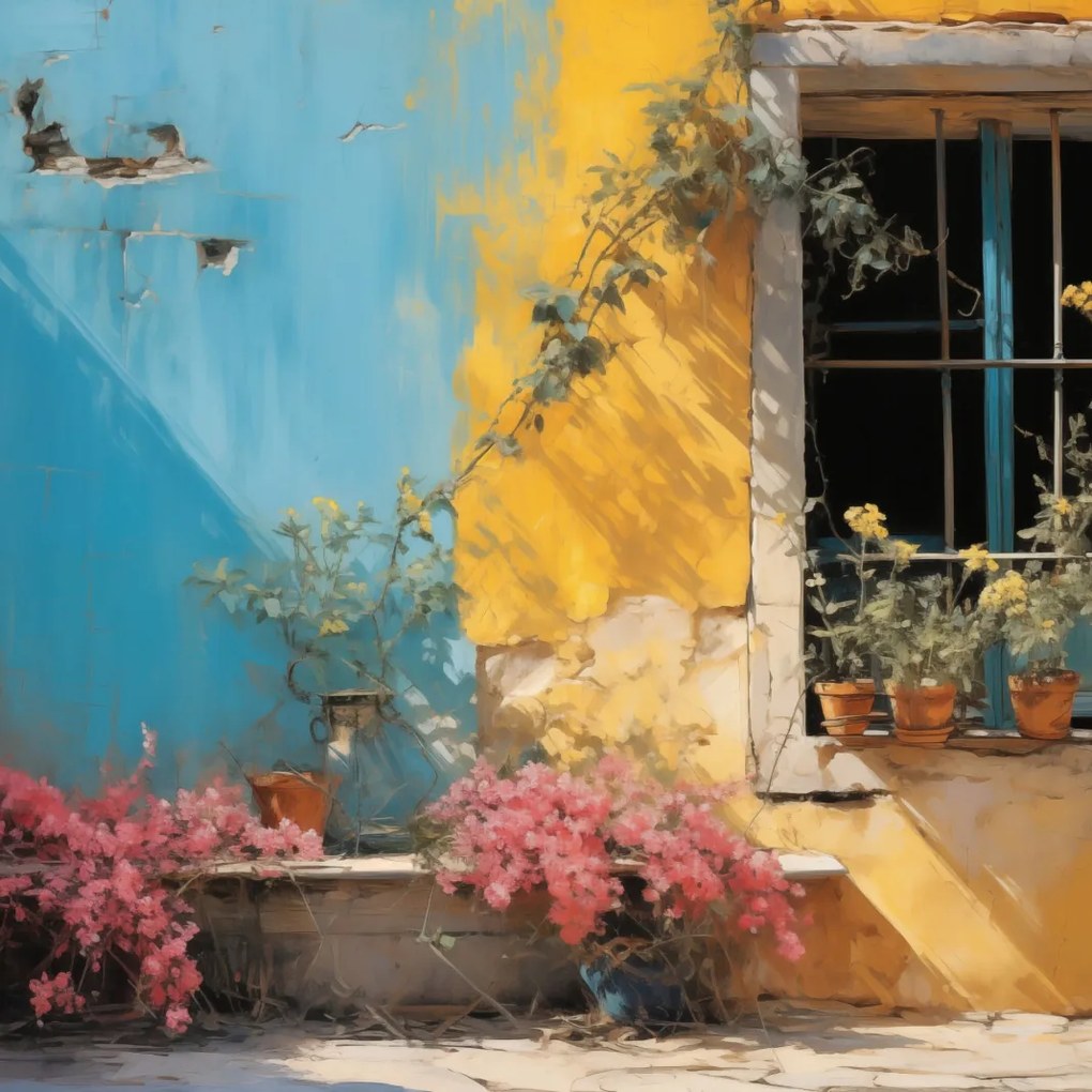 Poszter 80x80cm Napsütötte utca