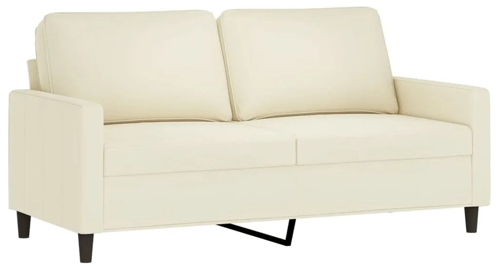 kétszemélyes krémszínű bársony kanapé 140 cm
